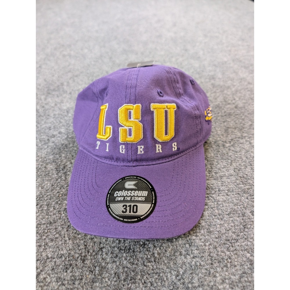 LSU Tigers Hat Cap Strap Back Purple Yellow Logo Adjustable 310 NWT